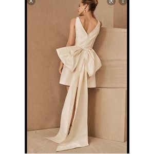 BHLDN Sachin and Babi Archie Mini Dress in Ivory w/ detachable bow